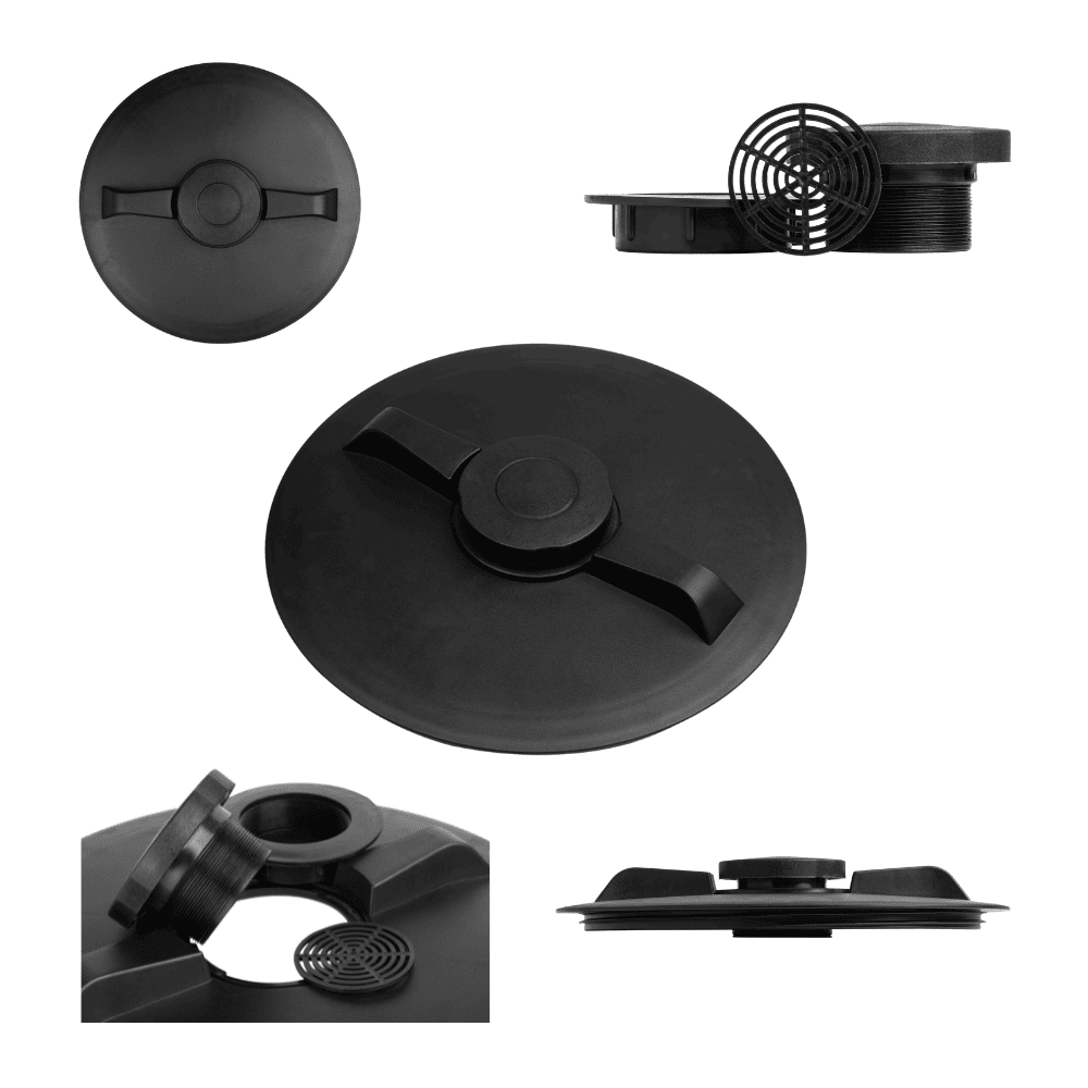 Screw Lid & Ring With 3" Vent